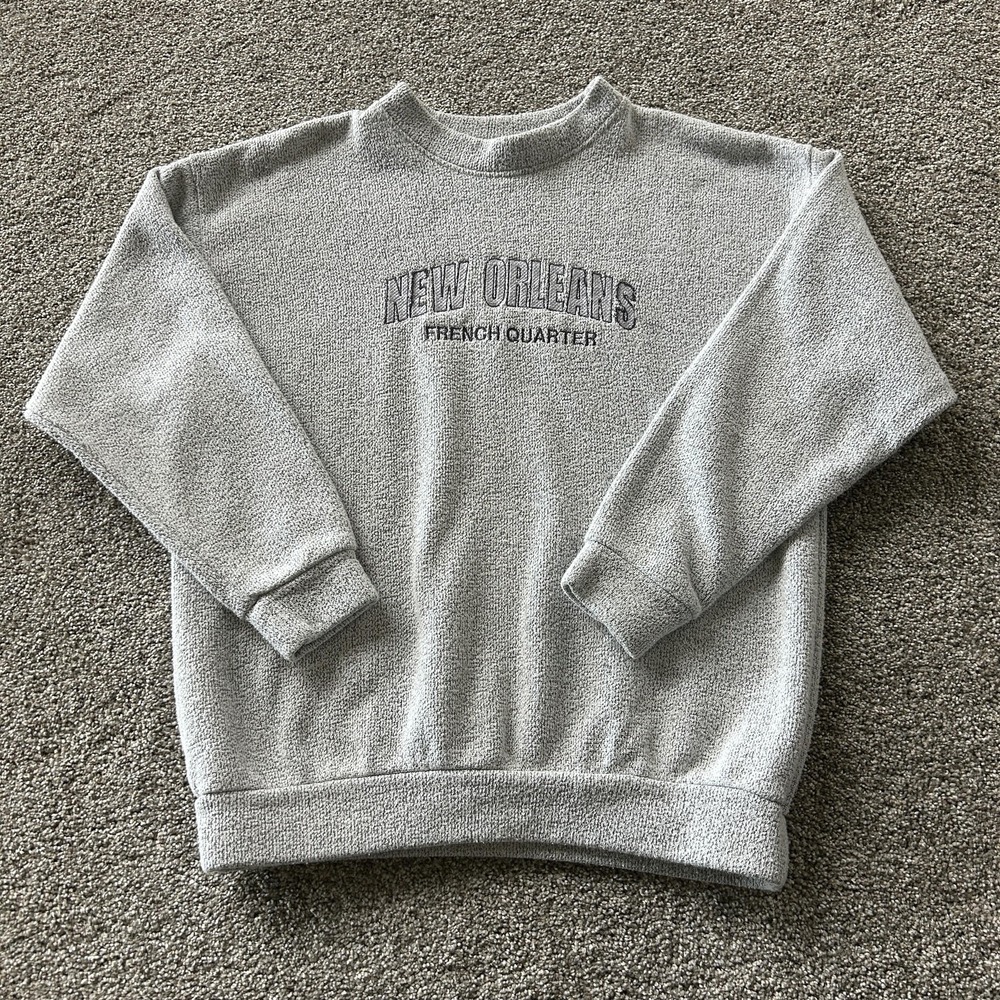 Vintage ESY Sweatshirt Mens M Gray Fleece Pullover New Orleans French Quarter